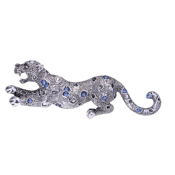 Crystal Rhinestone Cheetah Suit Lapel Pin Badge for Men Accessories Jewelry - Picture 9 of 9